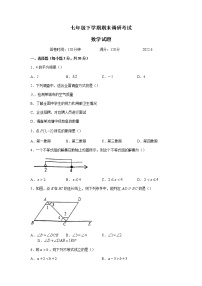 湖北省武汉市新洲区2021-2022学年七年级下学期期末数学试题(无答案)