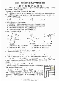 安徽省芜湖市无为市2021-2022学年七年级下学期期末考试数学试题 含答案