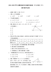 2021-2022学年安徽省宿州市埇桥区宿城一中七年级(下)期中数学试卷(含解析)