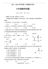 湖北省武汉市蔡甸区2021-2022学年七年级下学期期末考试数学试卷（无答案）