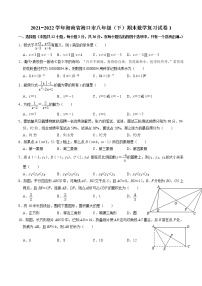 海南省海口市2021−2022学年下学期八年级期末数学试卷（含答案）