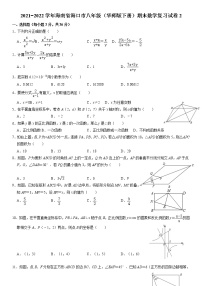 海南省海口市2021−2022学年下学期八年级期末数学复习试卷2（含答案）