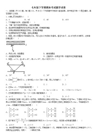 湖北省武汉市东湖高新区2021-2022学年七年级下学期期末数学试题(无答案)