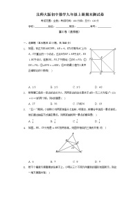 北师大版初中数学九年级上册期末测试卷(困难)（含答案解析）