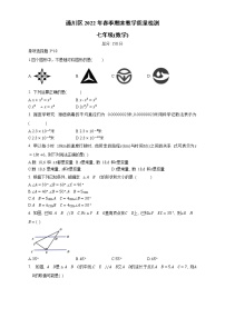 四川省达州市通川区2021-2022学年七年级下学期期末教学质量检测数学试题（含答案）