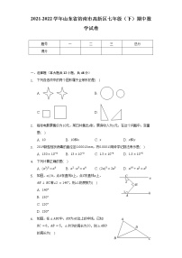 2021-2022学年山东省济南市高新区七年级（下）期中数学试卷（含解析）