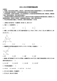 2021-2022学年江苏省徐州市泉山区中考适应性考试数学试题含解析