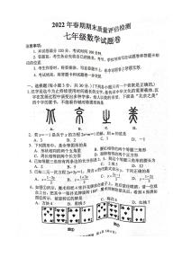 2022年河南省南阳宛城区七年级下学期期末考试数学试卷（无答案）