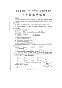 河南省洛阳市2021—2022学年七年级下学期期末考试数学试卷（无答案）