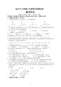 2022年雅礼集团下学期八年级期末考试数学试卷