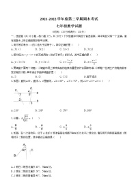 湖北省武汉市黄陂区2021-2022学年七年级下学期期末数学试题（含答案）