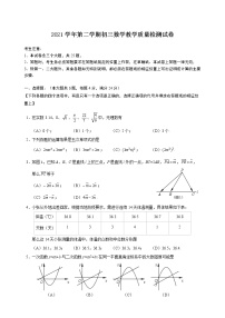 2022年上海市长宁区九年级6月线下中考二模数学试卷（含答案）
