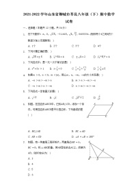 2021-2022学年山东省聊城市莘县八年级（下）期中数学试卷（含解析）