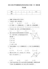 2021-2022学年湖南省长沙市长沙县八年级（下）期末数学试卷（含解析）