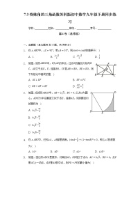 初中数学苏科版九年级下册7.3 特殊角的三角函数精品练习