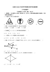 广西壮族自治区北海市2021-2022学年八年级下学期期末数学试题(word版含答案)