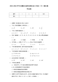 2021-2022学年安徽省合肥市肥东县八年级（下）期末数学试卷（含解析）