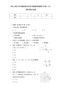 2021-2022学年湖南省长沙市华鑫教育集团七年级（下）期中数学试卷（含解析）