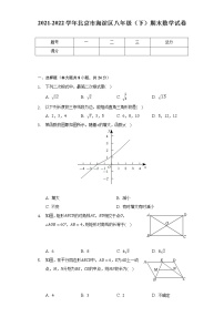 北京市海淀区2021-2022学年八年级下学期期末数学试卷(word版含答案)