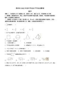 2022年广西梧州市中考数学真题（无答案）