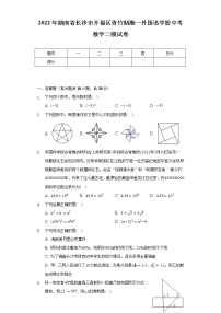 2022年湖南省长沙市开福区青竹湖湘一外国语学校中考数学二模试卷(Word解析版）