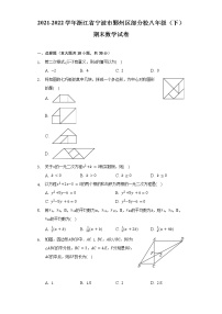 2021-2022学年浙江省宁波市鄞州区部分校八年级（下）期末数学试卷（Word解析版）