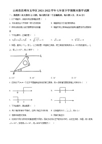 云南省昆明市五华区2021-2022学年七年级下学期期末数学试题(word版含答案)