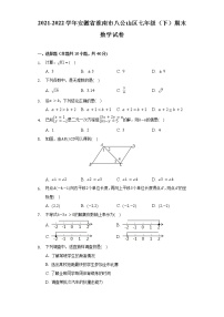 2021-2022学年安徽省淮南市八公山区七年级（下）期末数学试卷（Word解析版）