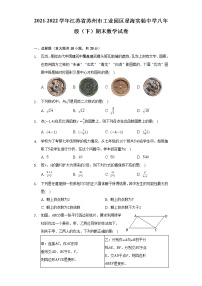 2021-2022学年江苏省苏州市工业园区星海实验中学八年级（下）期末数学试卷（Word解析版）