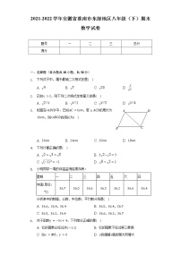 2021-2022学年安徽省淮南市东部地区八年级（下）期末数学试卷（Word解析版）