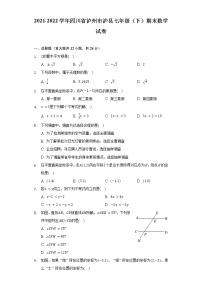 2021-2022学年四川省泸州市泸县七年级（下）期末数学试卷（Word解析版）