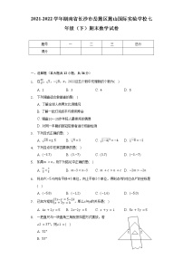 2021-2022学年湖南省长沙市岳麓区麓山国际实验学校七年级（下）期末数学试卷（Word解析版）