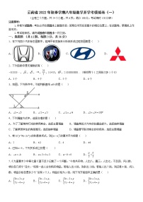 云南省2022年秋季学期八年级数学开学考模拟卷（一）