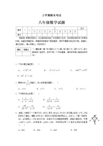 09 【人教版】八年级上期末数学试卷（含答案）