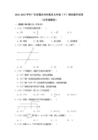 广东省肇庆市怀集县2021-2022学年下学期七年级期末数学试卷(word版含答案)