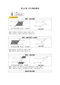 【暑假分层作业】第03练 平行线的模型-2022年七年级数学（人教版）（答案及解析）