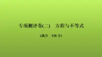 2022年中考数学人教版一轮复习讲练课件:专项测评卷(二)方程与不等式