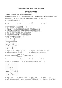 安徽省芜湖市无为市2021-2022学年七年级下学期期末数学试题(word版含答案)