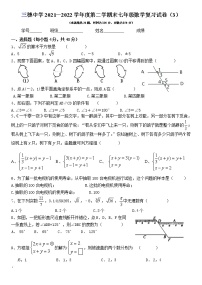 贵州省黔东南苗族侗族自治州三穗县三穗中学2021-2022学年七年级下学期期末 数学复习试卷（3）(word版含答案)