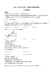 河南省平顶山市2021-2022学年七年级下学期期末数学试题(word版含答案)