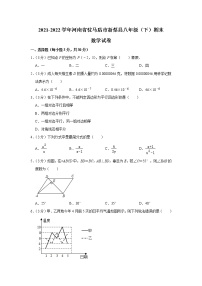 河南省驻马店市新蔡县2021-2022学年八年级下学期期末数学试卷(word版含答案)