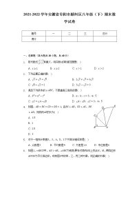 2021-2022学年安徽省阜阳市颍州区八年级（下）期末数学试卷（Word解析版）