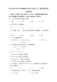 山东省威海市文登区2021-2022学年八年级下学期期末考试数学试卷（五四学制）(word版含答案)