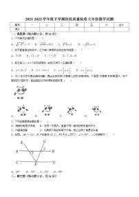 吉林省四平市双辽市2021-2022学年七年级下学期期末数学试题(word版含答案)