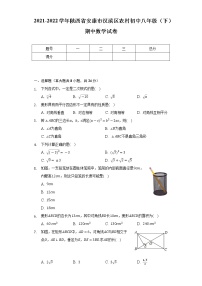 2021-2022学年陕西省安康市汉滨区农村初中八年级（下）期中数学试卷（Word解析版）