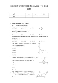 2021-2022学年河南省鹤壁市淇滨区八年级（下）期末数学试卷（Word解析版）