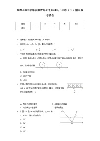 2021-2022学年安徽省阜阳市太和县七年级（下）期末数学试卷（Word解析版）