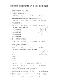 2021-2022学年安徽省宣城市七年级（下）期末数学试卷（Word解析版）