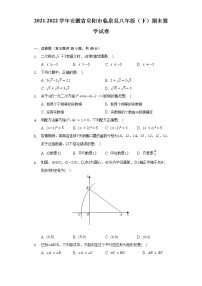 2021-2022学年安徽省阜阳市临泉县八年级（下）期末数学试卷（Word解析版）