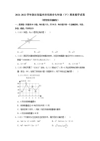 浙江省温州市乐清市2021-2022学年七年级下学期期末考试数学试卷(word版含答案)